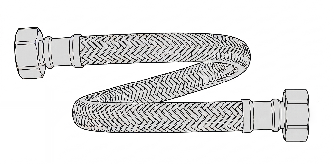 Flexible femelle-femelle raccordé entre la vanne et l'entrée du purificateur